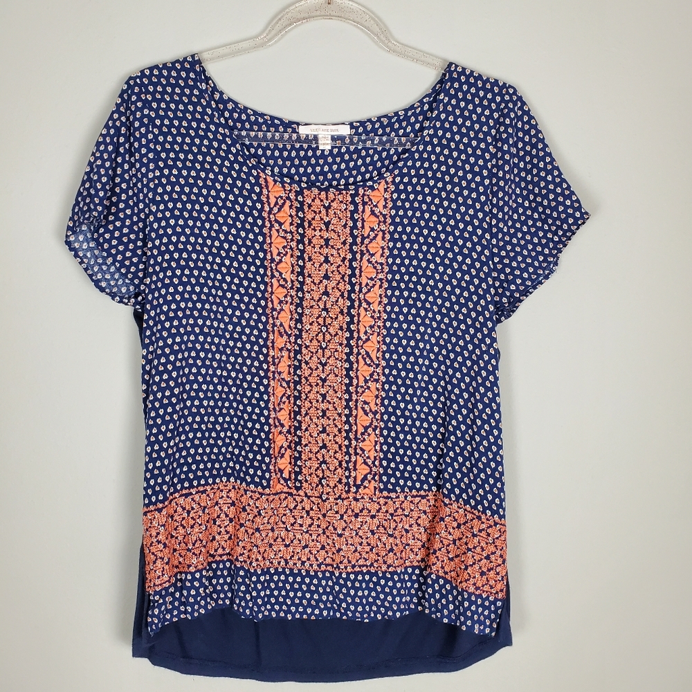 Skies Are Blue embroidered short sleeved shirt